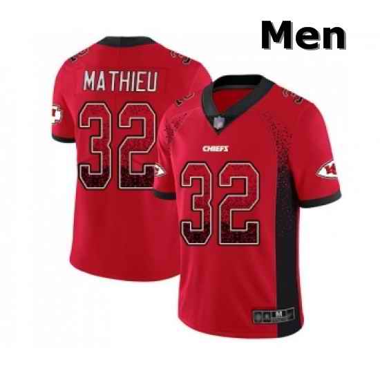 Men Kansas City Chiefs 32 Tyrann Mathieu Limited Red Rush Drift Fashion Football Jersey